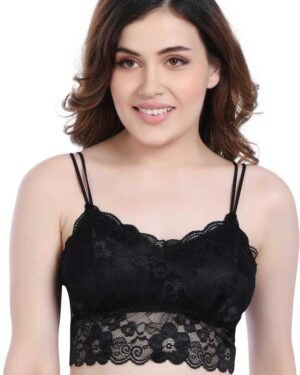 Women’s Silky Net Lightly Padded Non-Wired Bralette Bra